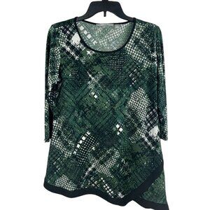 Valerie Steven Women Crew Neck Pullover 3/4 Sleeve Blouses Top Size S